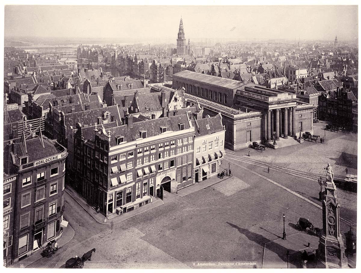 Amsterdam. Dam square, north side, before 1899