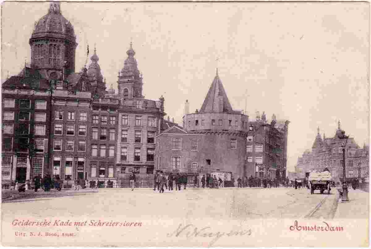 Amsterdam. Gelders Quay with Schreiers Tower, 1902