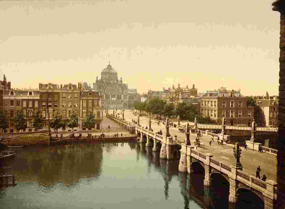 Amsterdam. Hogesluis - monumental double bascule bridge, circa 1890