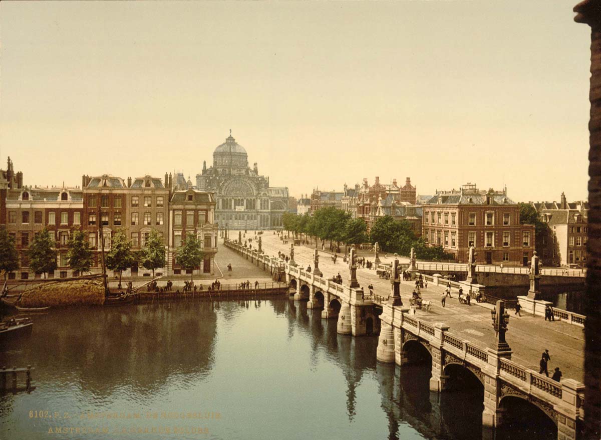 Amsterdam. Hogesluis - monumental double bascule bridge, circa 1890